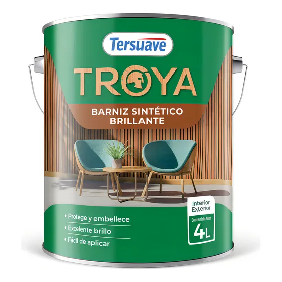 Barniz Tersuave Brillante Transparente para Maderas 4 Litros