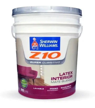 Pintura Látex Interior Sherwin-Williams Z10 Antihongos Blanco Mate 10 Litros