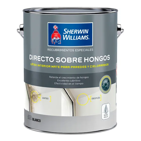 Pintura Látex Interior Sherwin-Williams Directo Sobre Hongo Blanco 4L