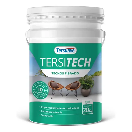 Tersuave Tersitech Fibrado Impermeabilizante Techos Transitable 20 Kg Blanco