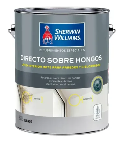 Sherwin-Williams Látex Interior Antihongo Directo Sobre Hongo Blanco 1 Litro