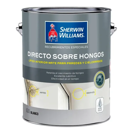 Sherwin-Williams Látex Interior Antihongo Directo Sobre Hongo Blanco 1 Litro