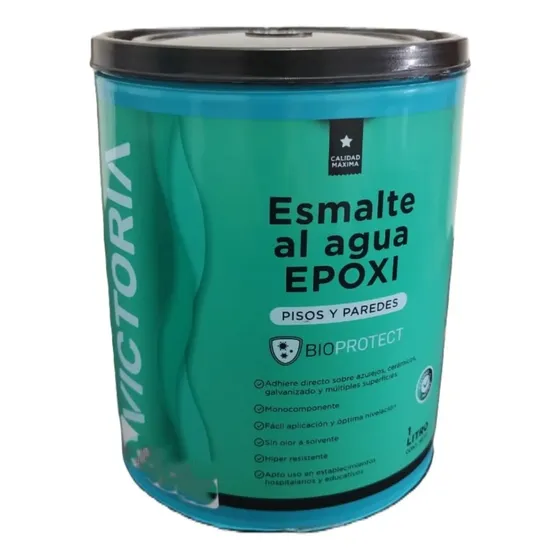 Esmalte Epoxi Victoria Al Agua para Pisos, Paredes y Azulejos - 1 Litro