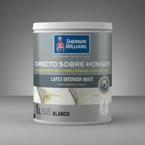 Sherwin-Williams Látex Interior Mate Directo Sobre Hongo 1 Litro