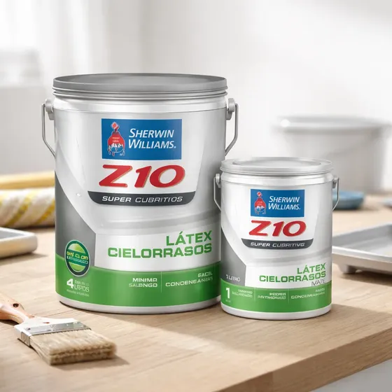 Pintura Látex Cielorraso Z10 Frías Blanco Antihongos 5 Litros (4L + 1L Regalo)