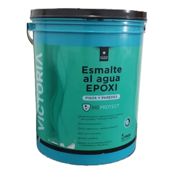 Victoria Esmalte Epoxi Al Agua 4L para Pisos, Paredes y Azulejos