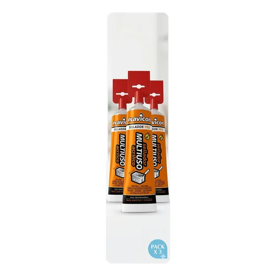 Kit x3 Plavicon Sellador Multiuso Acrílico Pomo 350g