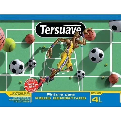 Pintura Látex Tersuave Pisos Deportivos Exterior Azul 4 Litros