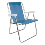 Silla de Camping Plegable 2276 de Aluminio Reforzado Azul