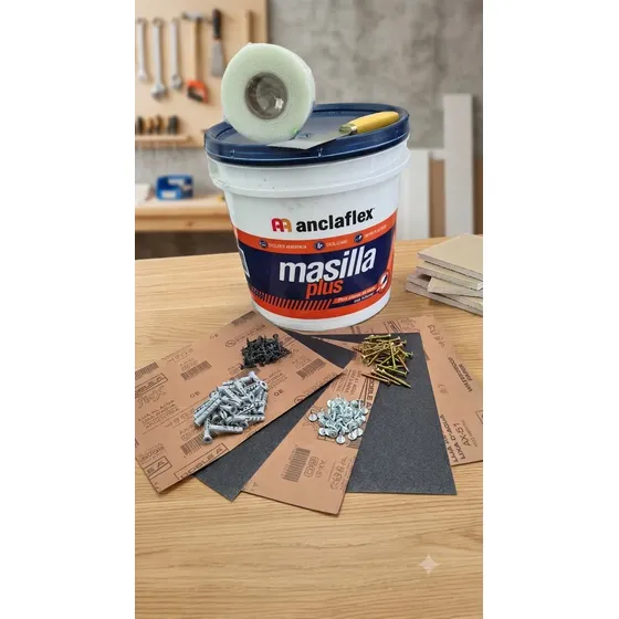 Anclaflex Combo Masilla Durlock Lista para Usar y Accesorios 28 Kg