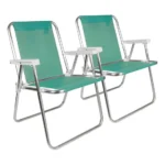 Silla Plegable Mor Pescador Aluminio X2 para Playa y Camping Verde