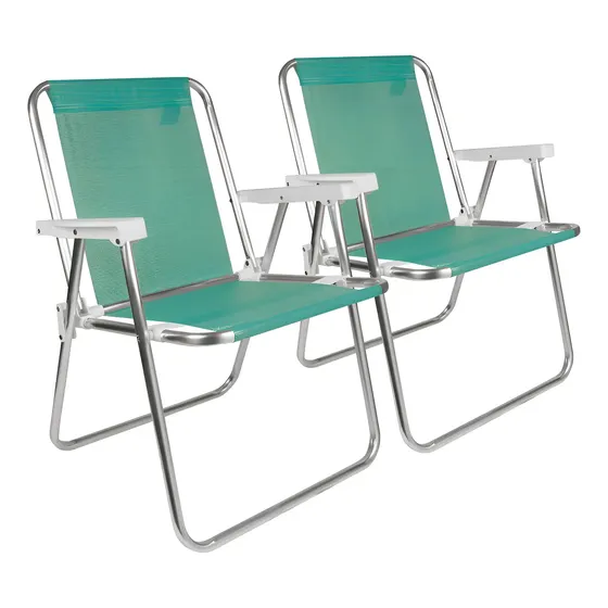 Silla Plegable Mor Pescador Aluminio X2 para Playa y Camping Verde