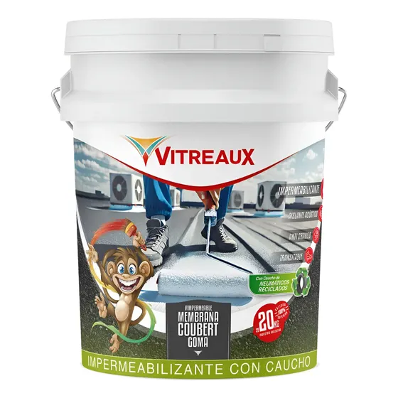 Vitreuax Membrana Líquida Fibrada Cauchogoma Impermeabilizante 20kg
