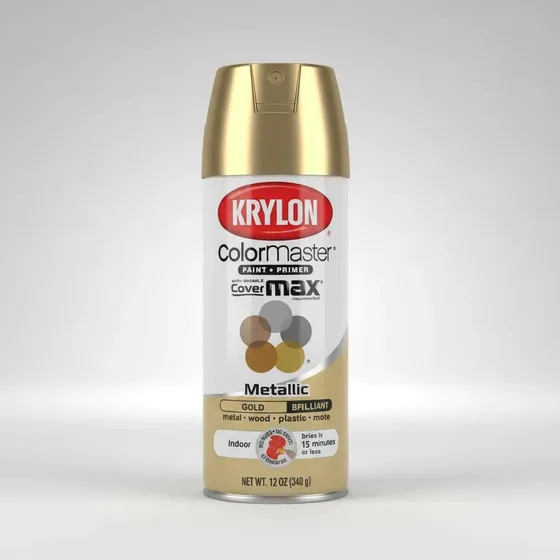 Krylon Colormaster Pintura Aerosol Oro Metálico Secado Rápido