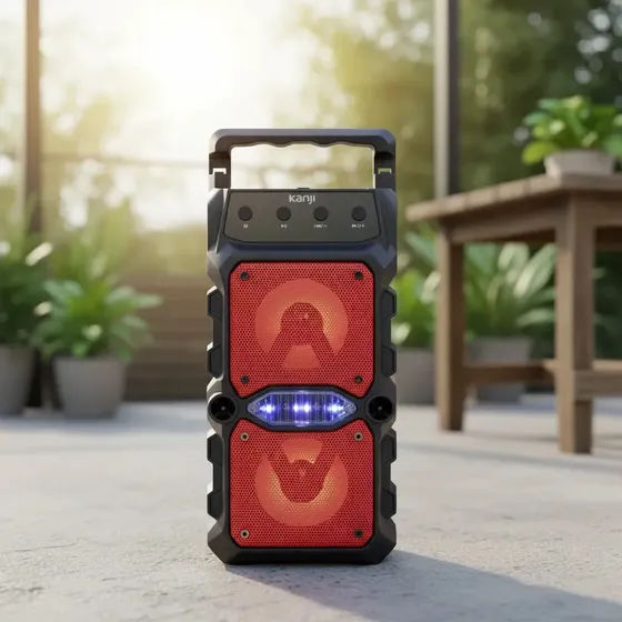 Kanji Fura Parlante Inalámbrico Portátil Bluetooth Radio FM Negro