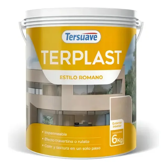 Revestimiento Tersuave Terplast Grano Medio Estilo Romano Blanco 6kg
