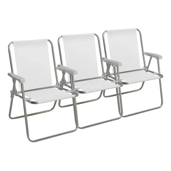 Sillones Plegables Mor de Aluminio para Playa y Camping - Pack x 3 Unidades
