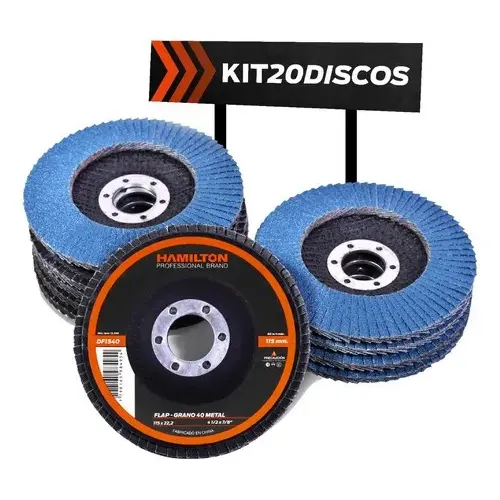 Hamilton Kit 20 Discos Abrasivos Flap Zirconio 115mm Grano 80