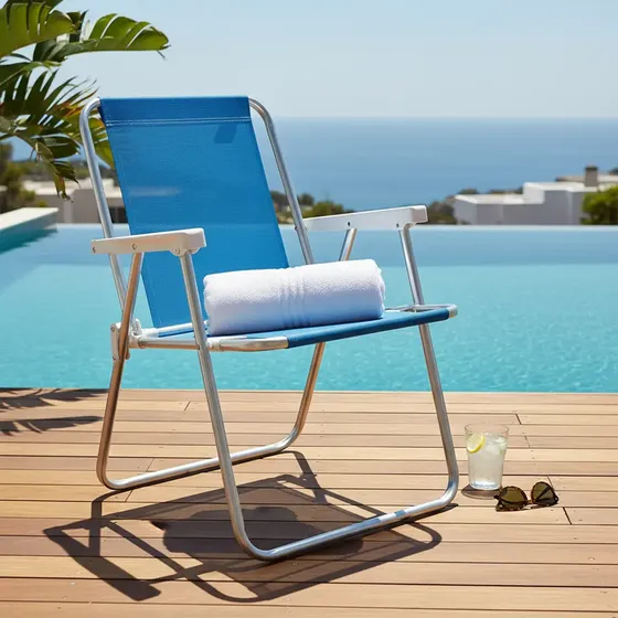 Sillón Plegable Mor de Aluminio para Playa y Pesca - Modelo Sannet