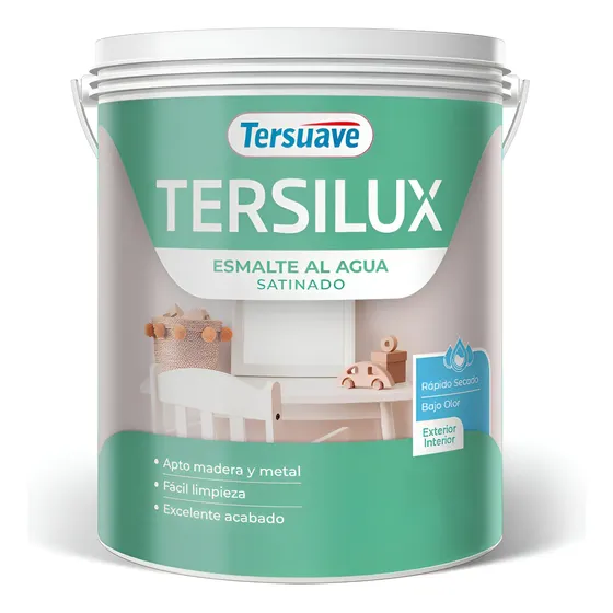 Tersuave Esmalte Al Agua Negro Satinado Interior Metal Madera 1L