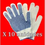 Guantes de Protección Moteados PVC Reforzados Azul/Blanco (Pack 10 Pares)