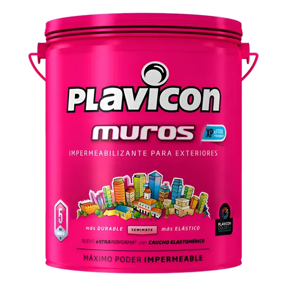 Plavicon Impermeabilizante Elastomérico Muros y Frentes Blanco 5kg