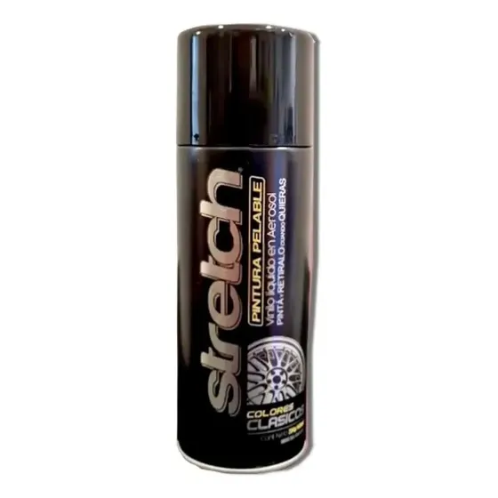 Pintura Removible Stretch Aerosol Negro Brillante para Llantas 440ml