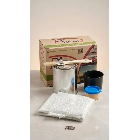 Kit de Reparación Fibra de Vidrio y Resina Poliéster 500ml