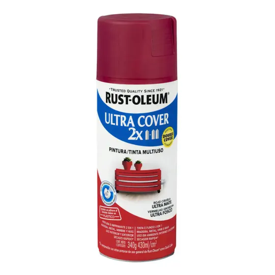 Rust-Oleum Pintura Aerosol Ultra Mate Rojo Ciruela para Madera y Metal