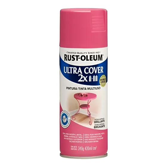 Rust-Oleum Pintura Aerosol 2X Multiusos Rosa Intenso 340ml Secado Rápido