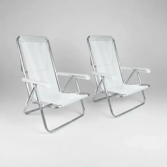Pack 2 Reposeras Mor de Aluminio Plegables Coversol 8 Posiciones