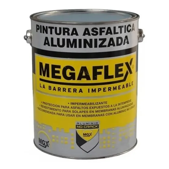 Megaflex Pintura Asfáltica Aluminizada 1 Litro