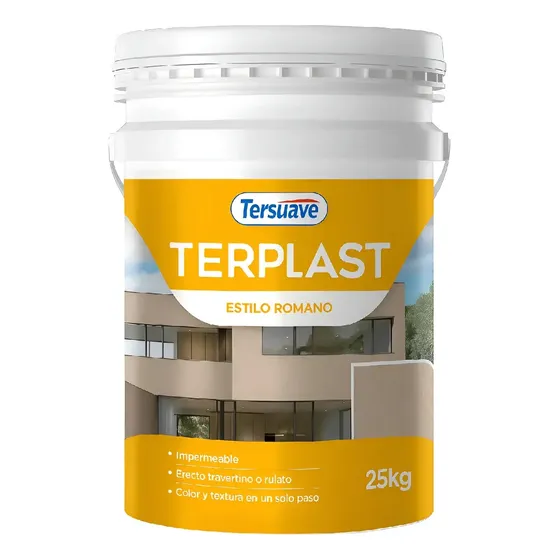 Tersuave Terplast Revoque Texturado Romano Mediano 25kg - Colores Disponibles