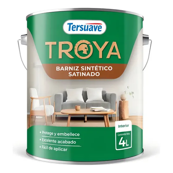 Tersuave Barniz Sintético Satinado Transparente Troya 4 Litros
