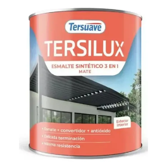 Esmalte Acrílico Multipropósito Tersuave Negro Mate 4 Litros Interior/Exterior